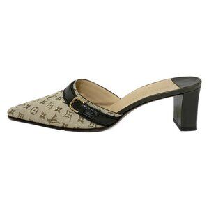 LOUIS VUITTON - Cream Khaki Women's Sandals Monogram Mini Canvas 180-090125